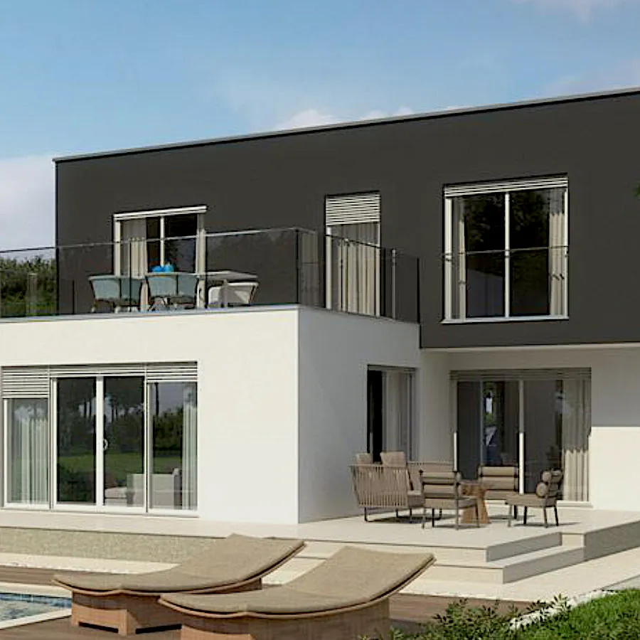 Domprojekt 15 Multi Leevel Prefab House by Domprojekt