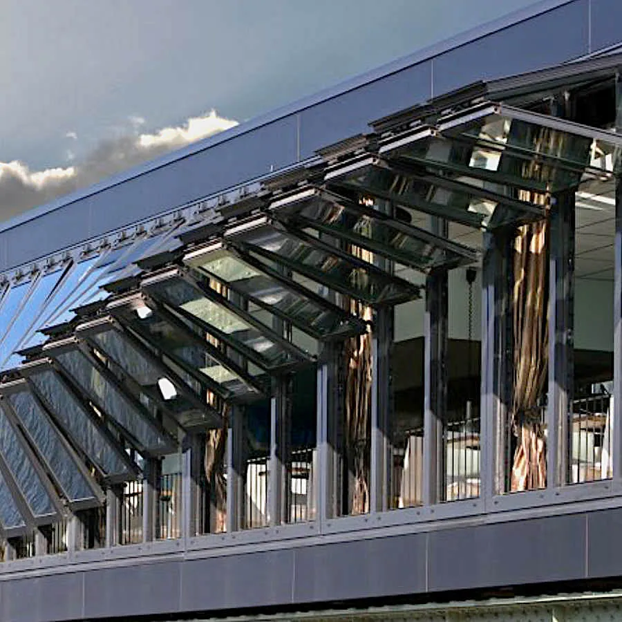 Kinetic Glass and Aluminum Facade by Glassinum