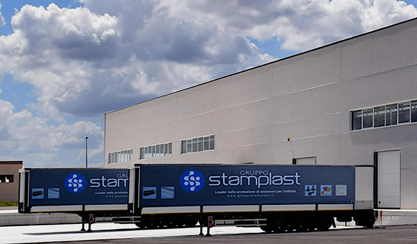 roofing materials, concrete reinforcement and plaster solutions, spacers, profiles, bathroom accessories, building equipment, tools, catch basins, and drainage systems by Stamplast