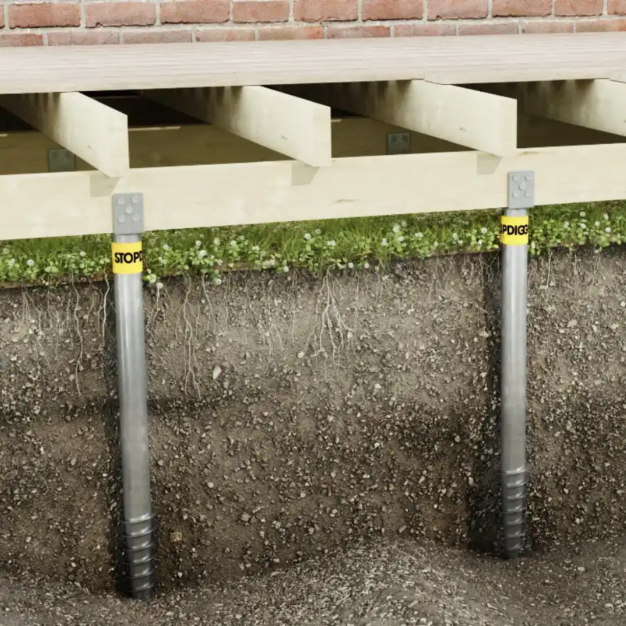 Residential Decking Ground Screw Detail