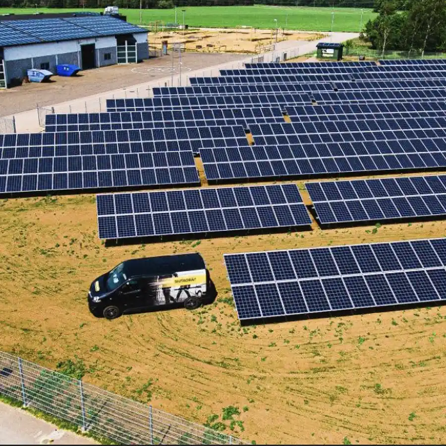 Completed Solar Array ground screw installation project by StopDigging